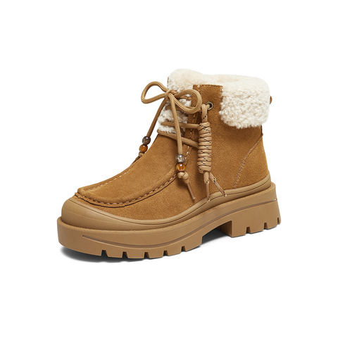 百思图2025冬季新款休闲靴时尚户外休闲运动女短靴DK819DD5