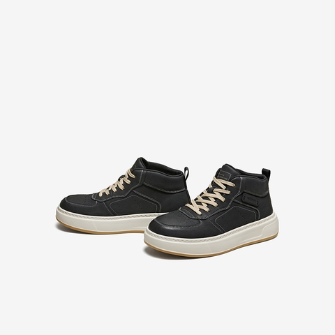 百思图2025冬季新款高帮板鞋时尚户外运动男休闲鞋55070DD5