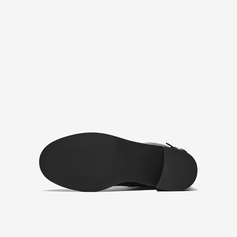 百思图2025冬季新款骑士靴时尚简约通勤粗跟女长靴AX892DG5