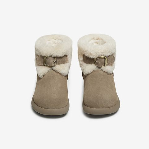 百思图2025冬季新款雪地靴时尚简约户外休闲女短靴L3728DD5