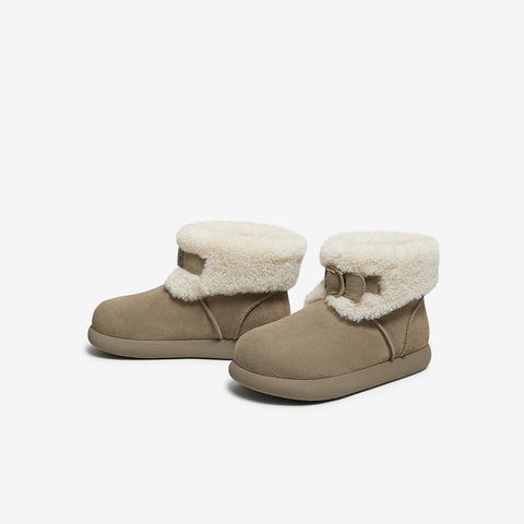 百思图2025冬季新款雪地靴时尚简约户外休闲女短靴L3728DD5