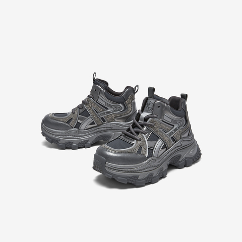 百思图2025冬季新款商场同款老爹鞋时尚运动增高女休闲鞋B1119DD5