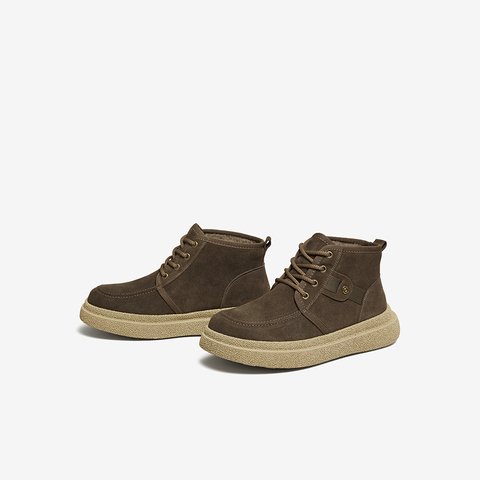 百思图2025冬季新款商场同款雪地靴时尚休闲保暖男短靴W2670DD5