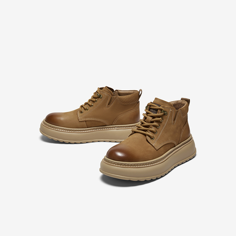 百思图2025冬季新款商场同款工装靴户外潮流运动男短靴V1079DD5