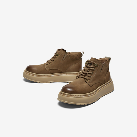 百思图2025冬季新款商场同款工装靴户外潮流运动男短靴V1079DD5