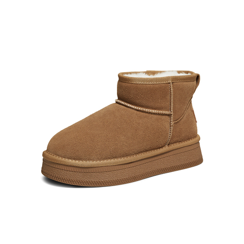 百思图2025冬季新款商场同款雪地靴时尚休闲女短靴DK661DD5