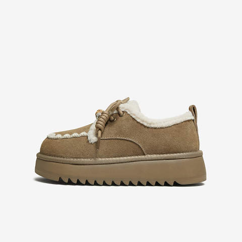 百思图2025冬季新款商场同款毛毛鞋棉鞋时尚休闲女鞋)N8076DM5