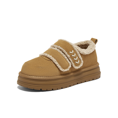 百思图2025冬季新款毛毛鞋棉鞋时尚潮流户外女休闲鞋W2518DM5