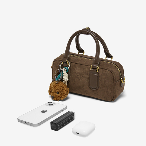 百思图2025冬季新款商场同款波士顿包时尚复古斜挎包女TY097DX5