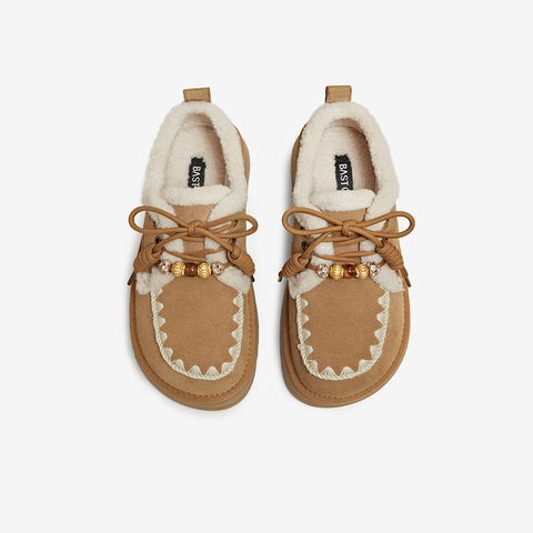 百思图2025冬季新款商场同款毛毛鞋棉鞋时尚休闲女鞋)N8076DM5