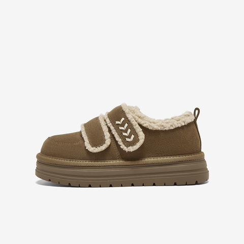 百思图2025冬季新款毛毛鞋棉鞋时尚潮流户外女休闲鞋W2518DM5