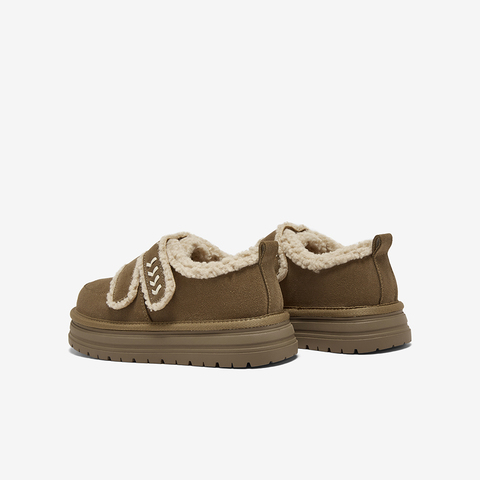 百思图2025冬季新款毛毛鞋棉鞋时尚潮流户外女休闲鞋W2518DM5