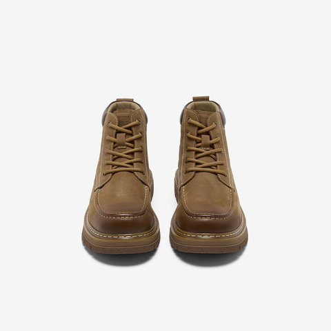 百思图2025冬季新款商场同款马丁靴时髦工装男短靴WF519DD5