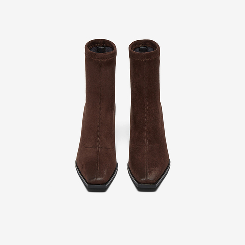 百思图2025冬季新款弹力靴时尚简约通勤细高跟女中靴B7081DZ5