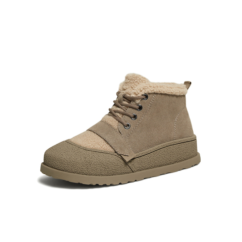 百思图2025冬季新款毛毛鞋时尚户外休闲运动女鞋W259DDD5