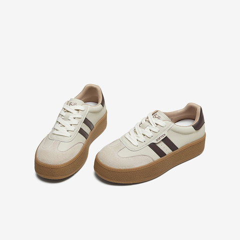 百思图2025秋季新款德训鞋时尚潮流复古运动女休闲鞋D3378CM5