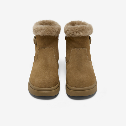 百思图2025冬季新款商场同款雪地靴简约休闲户外女短靴D3970DD5