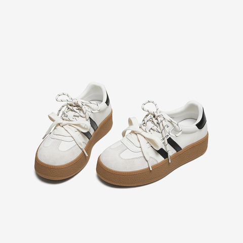 百思图2025秋季新款德训鞋时尚潮流复古运动女休闲鞋D3378CM5