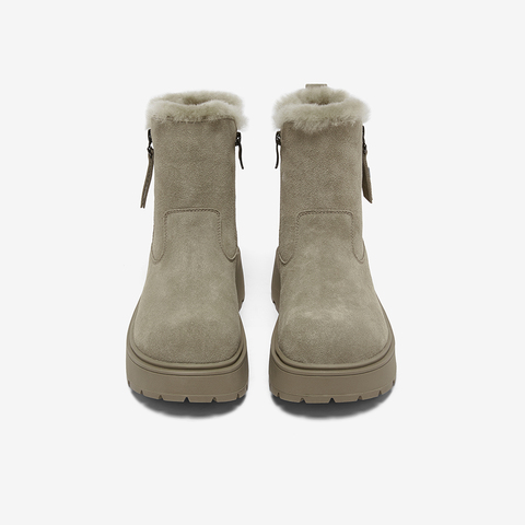 百思图2025冬季新款商场同款雪地靴简约户外休闲女短靴L2522DD5