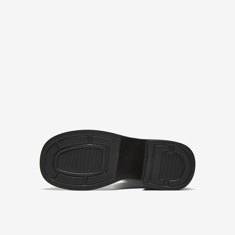 百思图2025冬季新款骑士靴时尚简约街头潮流粗跟女长靴F5607DG5