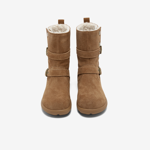 百思图2025冬季新款西部靴简约时尚复古休闲女中靴BP811DZ5