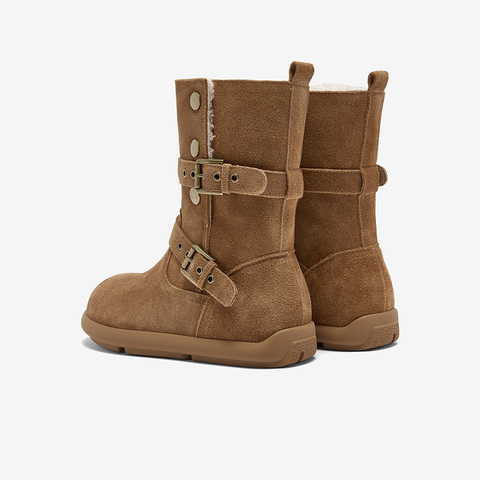 百思图2025冬季新款西部靴简约时尚复古休闲女中靴BP811DZ5