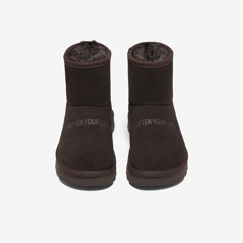 百思图2025冬季新款商场同款雪地靴简约休闲保暖女短靴D6051DD5