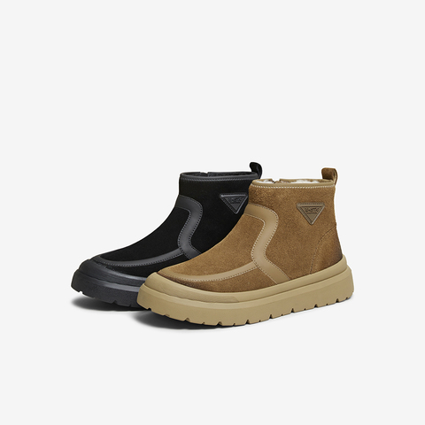 百思图2025冬季新款商场同款雪地靴简约休闲男短靴13531DD5