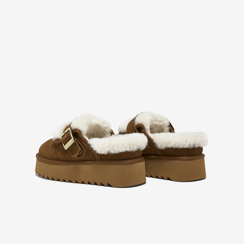 百思图2025冬季新款毛毛鞋时尚简约户外休闲加绒女拖鞋CO810DH5