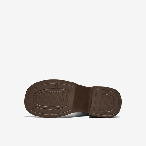 百思图2025冬季新款骑士靴时尚简约街头潮流粗跟女长靴F5607DG5