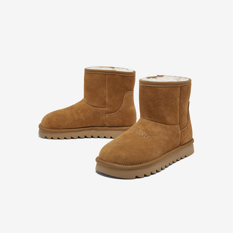 百思图2025冬季新款商场同款雪地靴简约休闲保暖女短靴D6051DD5