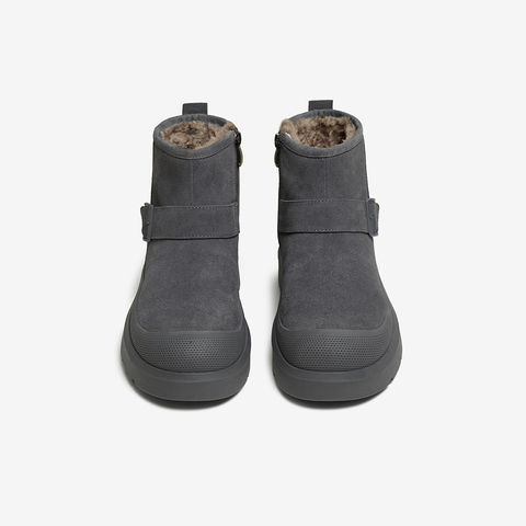 百思图2025冬季新款商场同款雪地靴休闲加绒保暖男短靴FFM10DD5