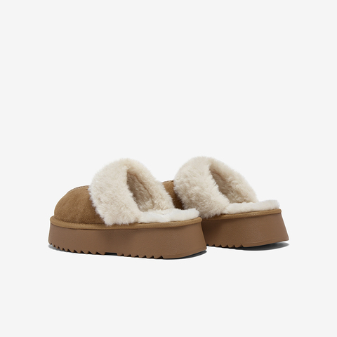 百思图2025冬季新款毛毛鞋时尚休闲加绒保暖女拖鞋DK805DH5