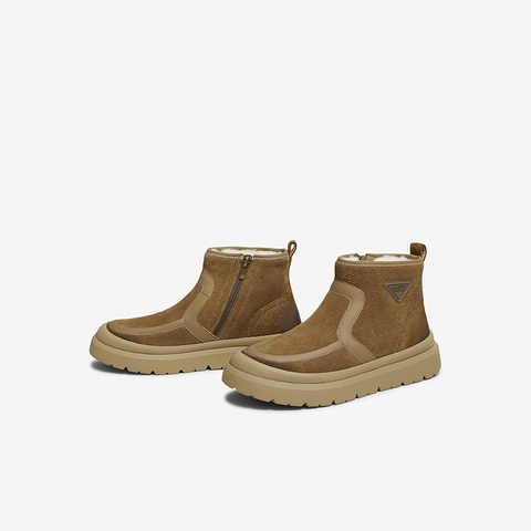 百思图2025冬季新款商场同款雪地靴简约休闲男短靴13531DD5