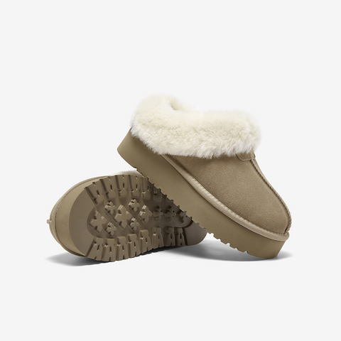 百思图2025冬季新款毛毛鞋时尚简约户外加绒女拖鞋N8138DH5