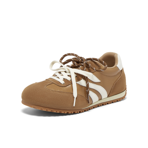 百思图2025秋季新款德训鞋时尚复古街头运动女休闲鞋G5228CM5