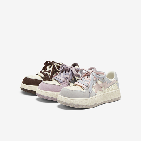 百思图2025秋季新款板鞋时尚潮流街头运动厚底女休闲鞋X1186CM5