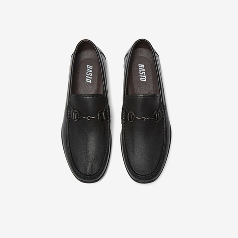 百思图2025秋季新款乐福鞋简约时尚金属扣商务男休闲皮鞋51720CM5