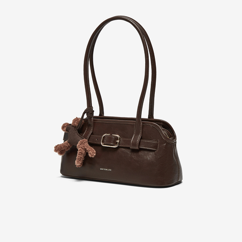 百思图2025冬季新款商场同款波士顿包时尚潮流斜挎包女JA279DX5