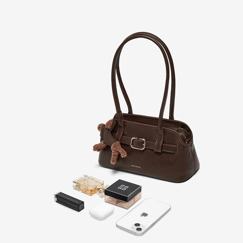 百思图2025冬季新款商场同款波士顿包时尚潮流斜挎包女JA279DX5