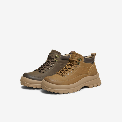 百思图2025冬季新款工装马丁靴时尚潮流运动男短靴51337DD5