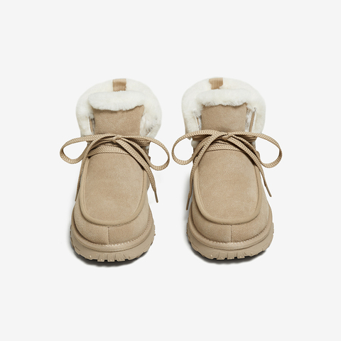 百思图2025冬季新款雪地靴时尚简约户外休闲保暖男短靴25005DD5