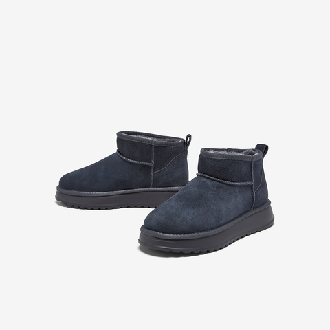 百思图2025冬季新款雪地靴时尚简约户外休闲男短靴25002DD5