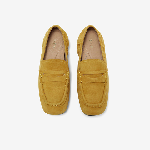 百思图2026春季新款乐福鞋简约复古通勤方头女单鞋UXE01AA6