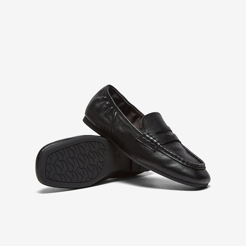 百思图2026春季新款乐福鞋简约复古通勤方头女单鞋UXE01AA6