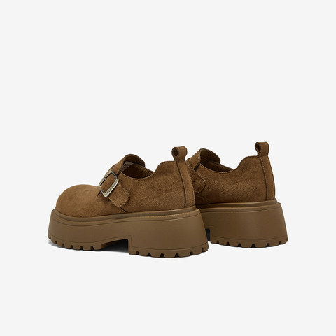 百思图2025春季新款勃肯鞋时尚复古粗跟女单鞋D3727AM6