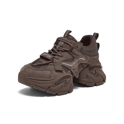 百思图2026春季新款老爹鞋时尚潮流运动厚底增高女休闲鞋G8897AM6