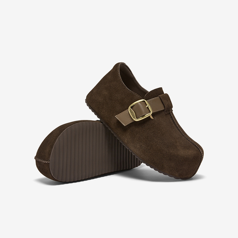 百思图2026春季新款勃肯鞋时尚简约复古休闲女单鞋E7333AM6