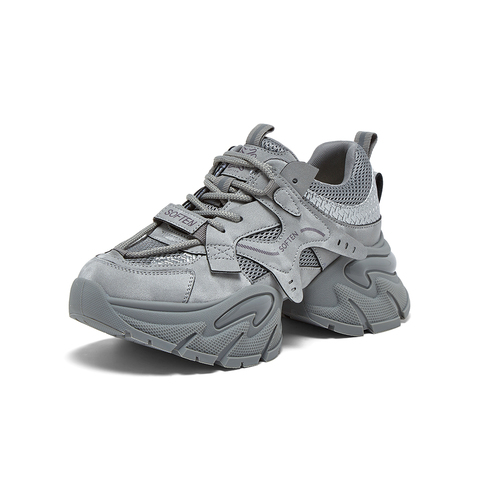 百思图2026春季新款老爹鞋时尚潮流运动厚底增高女休闲鞋G8897AM6