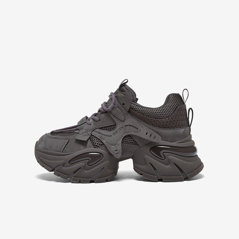 百思图2026春季新款老爹鞋时尚潮流运动厚底增高女休闲鞋G8897AM6